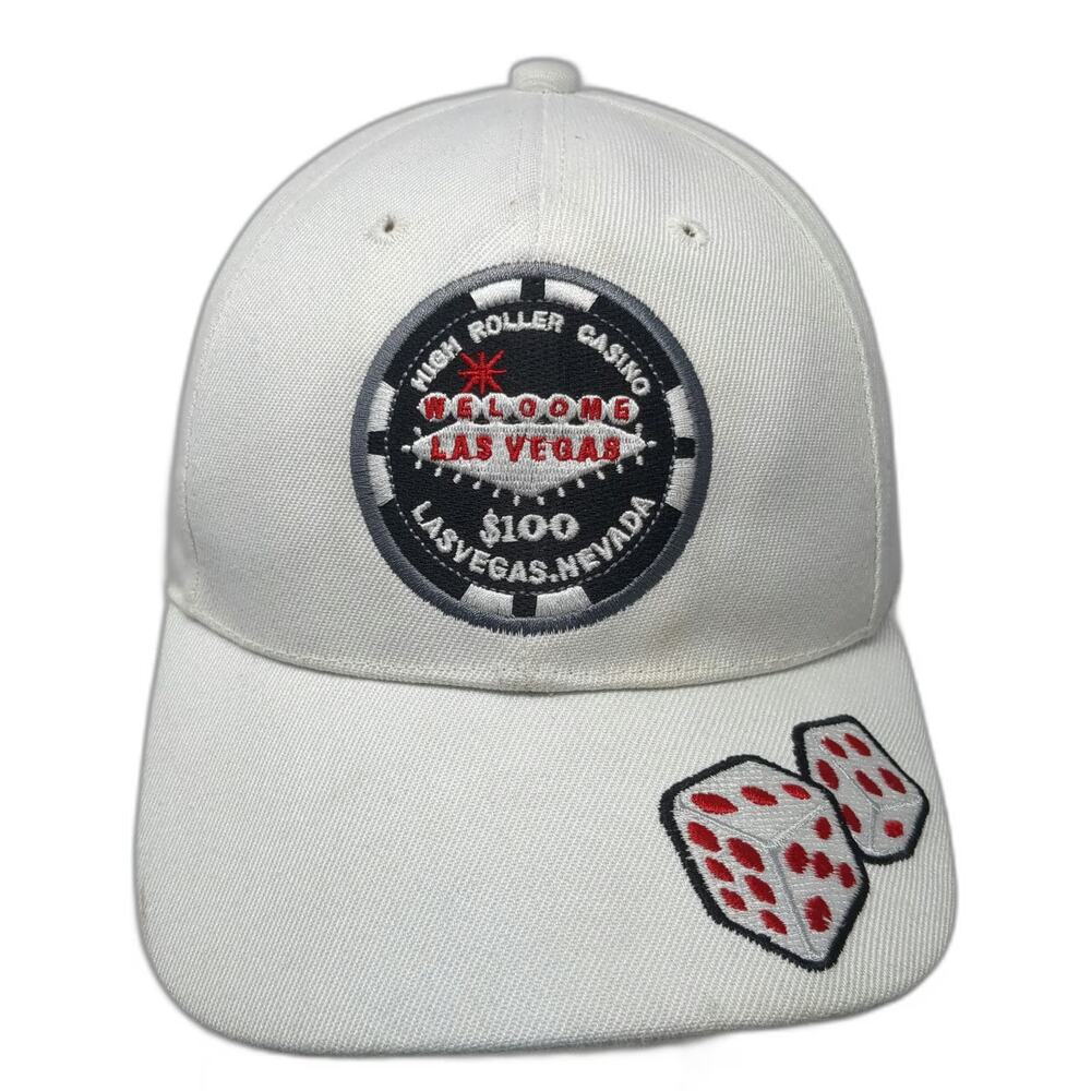 Golden Lion Baseball Cap White One Size Las Vegas Casino Dice Big Winner Hat
